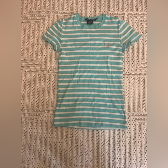Polo Ralph Lauren Tops - Polo Ralph Lauren Women’s S/P Preppy Sporty Blue White Striped Cotton Blouse Top